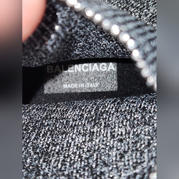 Luxury Trendy Speed Trainer Black Cristal Stretch -Knit Sneakers Size 36. - Picture 15 of 16